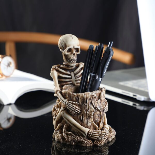 Skeleton Pen Holder - Resin Desk Pot