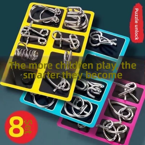 Metal Puzzle Lock Set - 8 Pieces